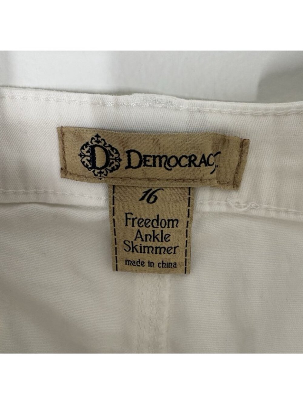 Democracy Women 16 White Stretch Twill Freedom Ankle Skimmer Pants NWT - Picture 10 of 12